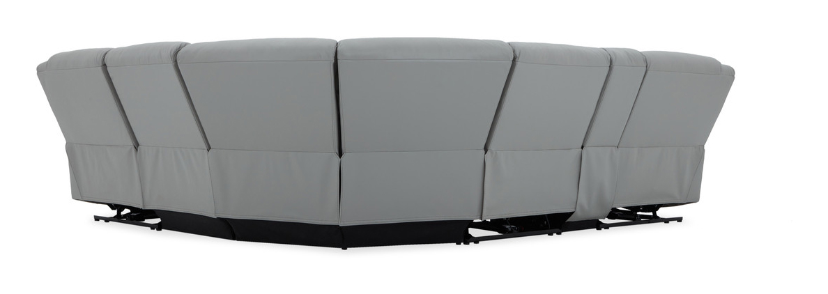 Wyatt L-Shaped Leather/PVC 6-Piece Power Reclining Modular Sectional