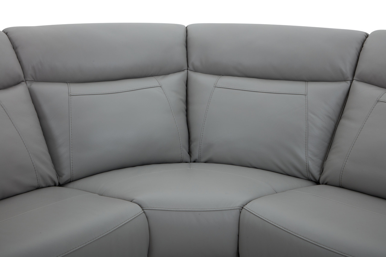 Wyatt L-Shaped Leather/PVC 6-Piece Power Reclining Modular Sectional