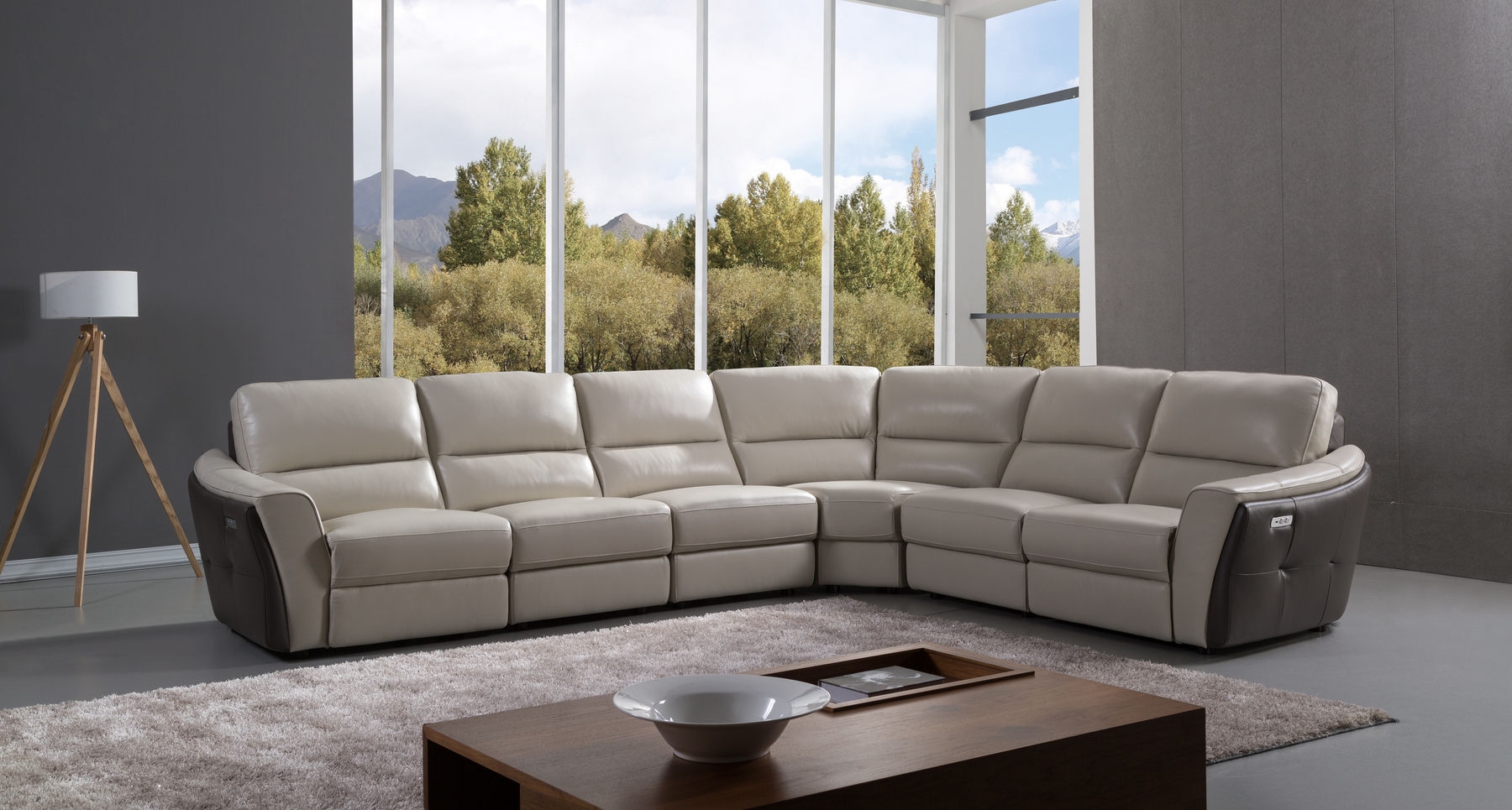 S238 Leather Sectional Sofa w/Electric Recliners