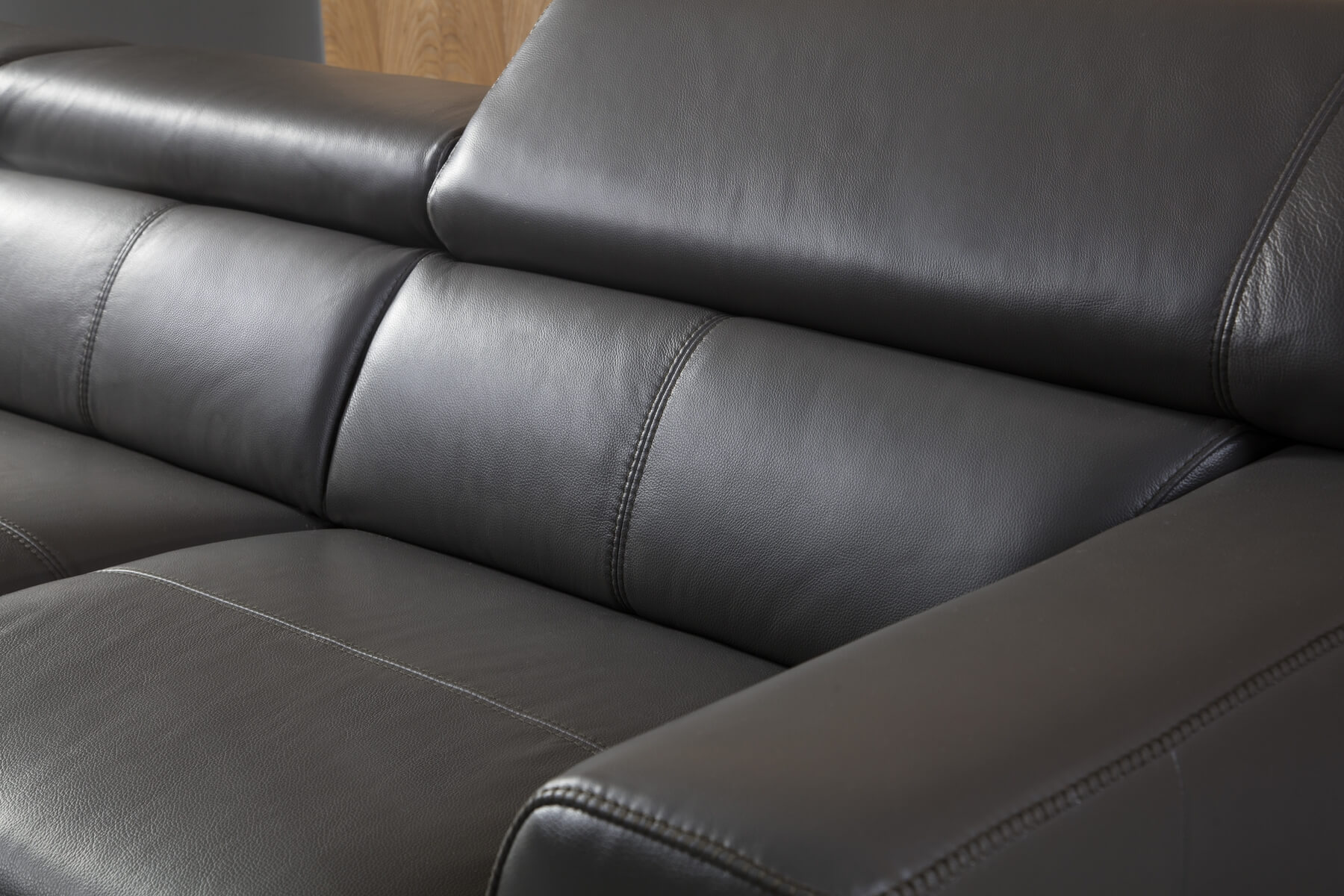 S266 Leather Match Sectional Sofa, Left Arm Chaise Facing