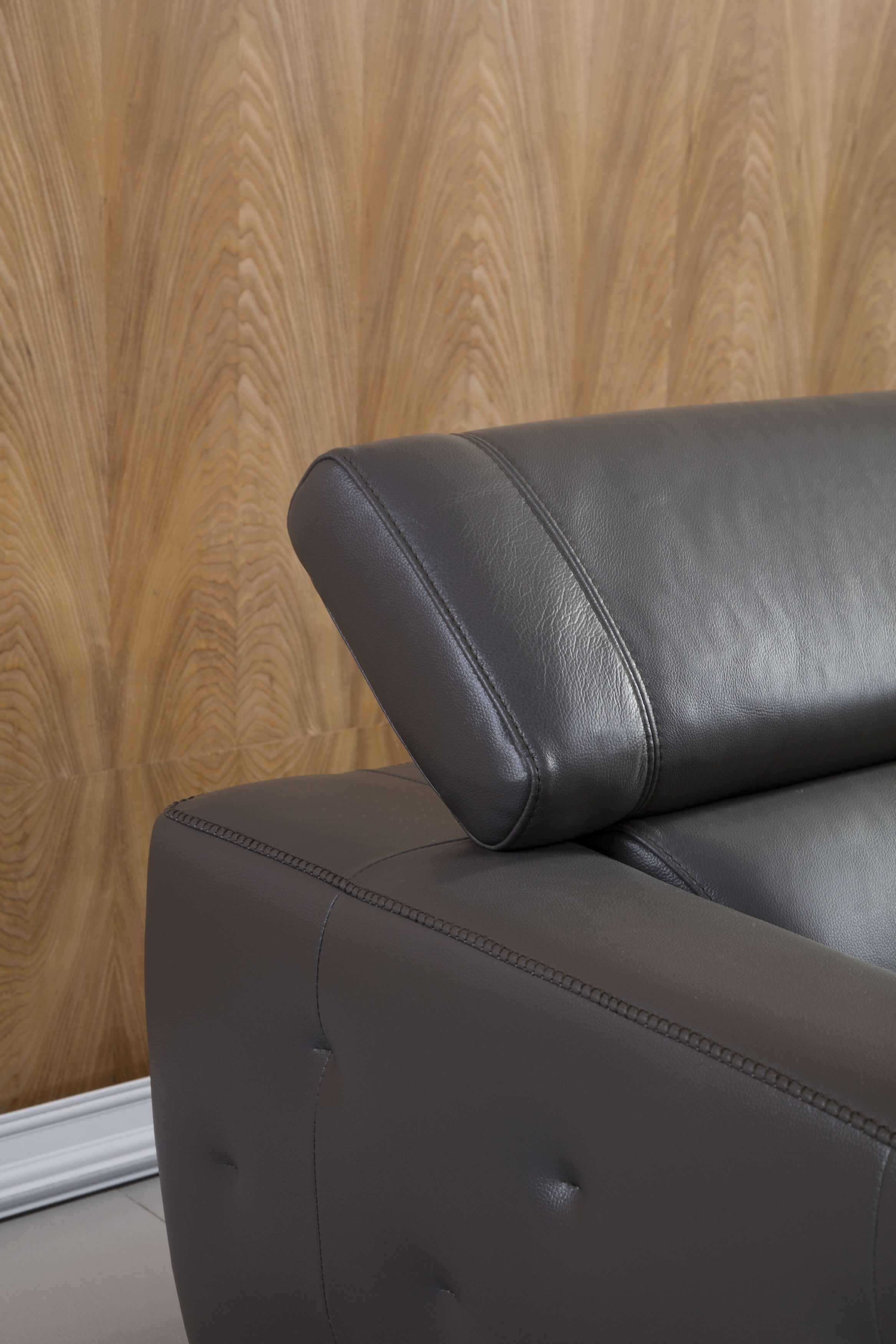 S266 Leather/Metal Match Sectional Sofa