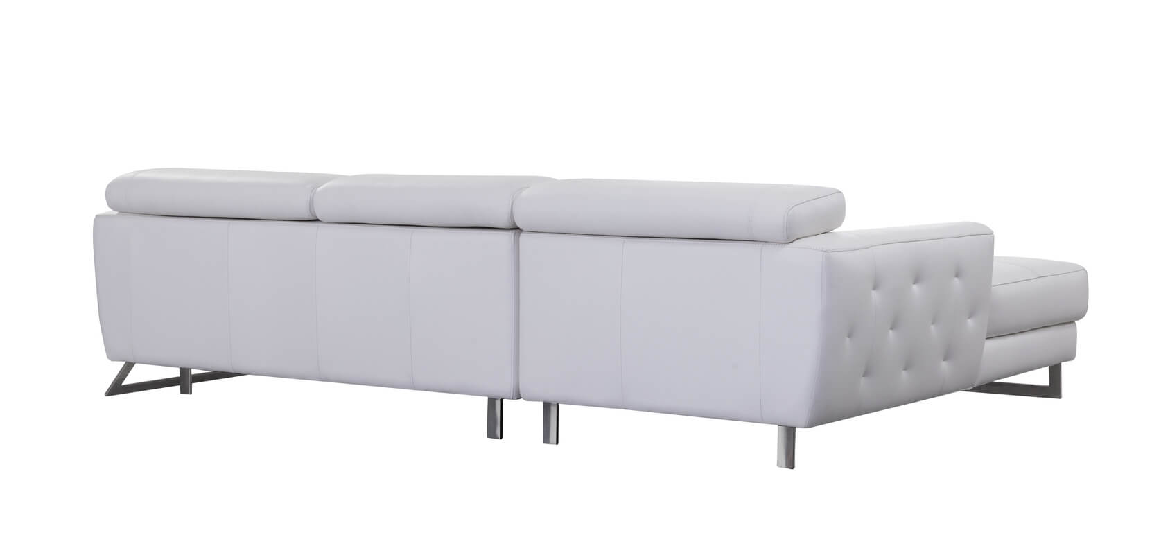 Alden White Leather Sectional Sofa