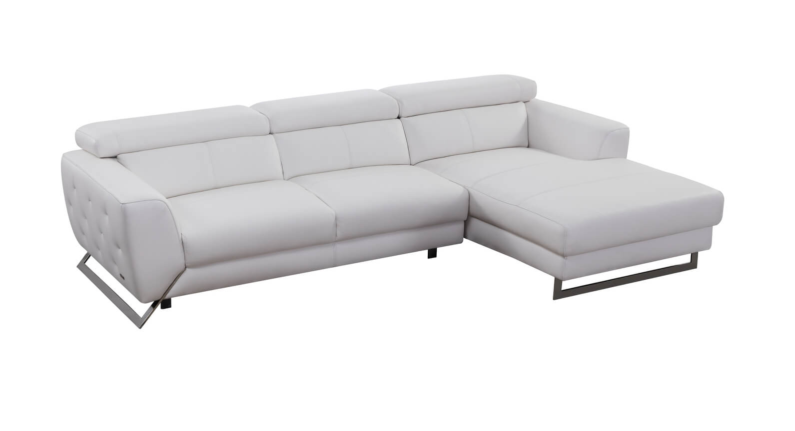 S266 Leather/Metal Match Sectional Sofa