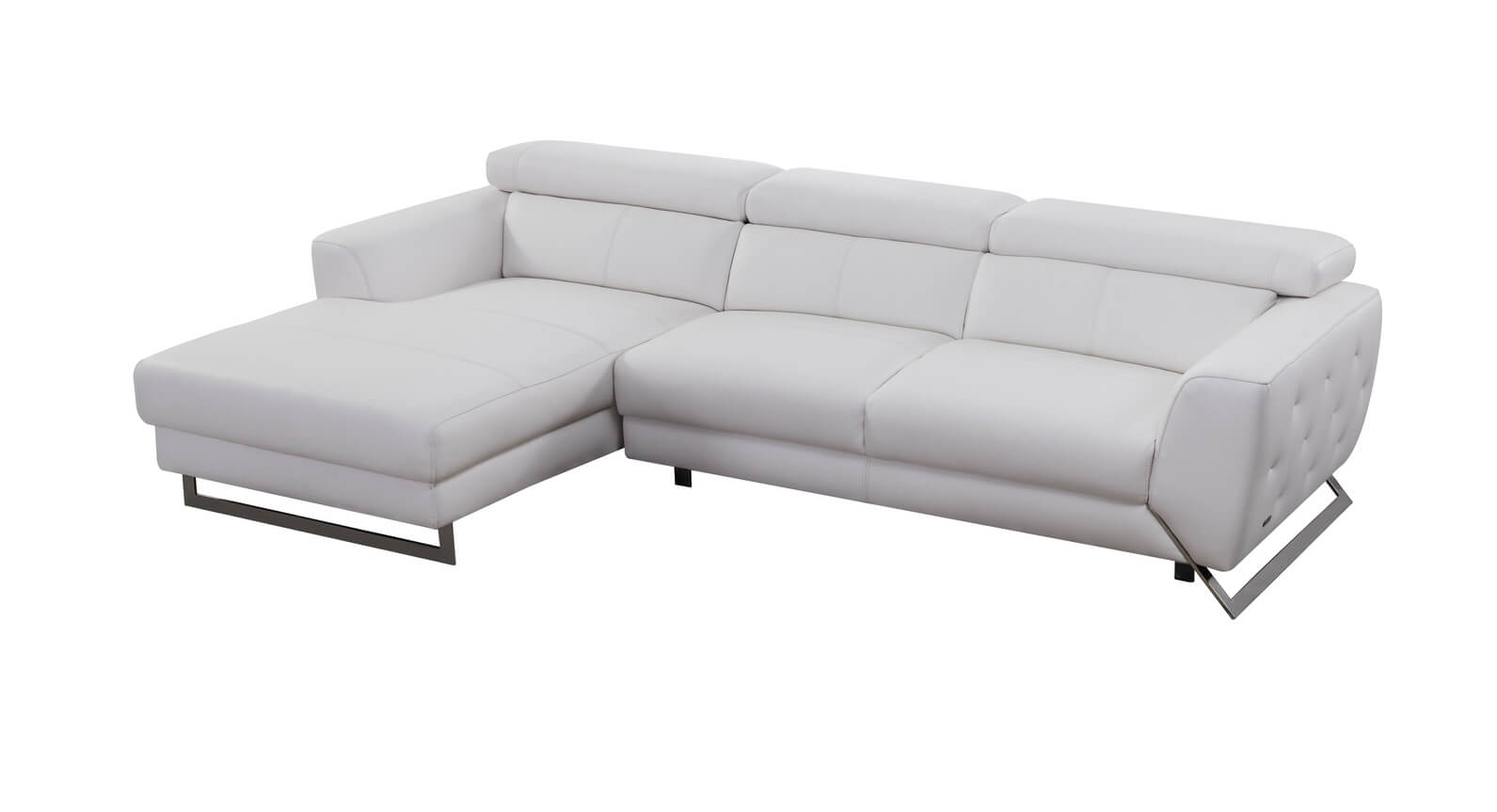 S266 Leather/Metal Match Sectional Sofa