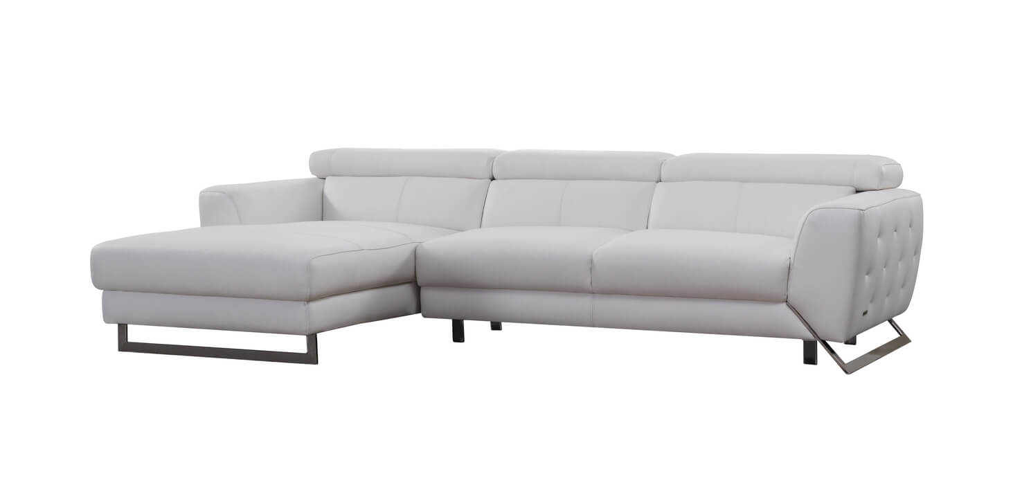 S266 Leather/Metal Match Sectional Sofa
