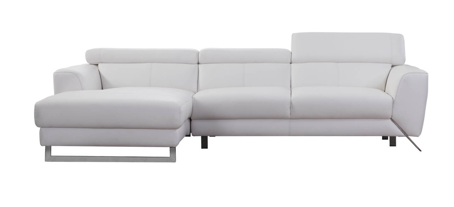 S266 Leather/Metal Match Sectional Sofa