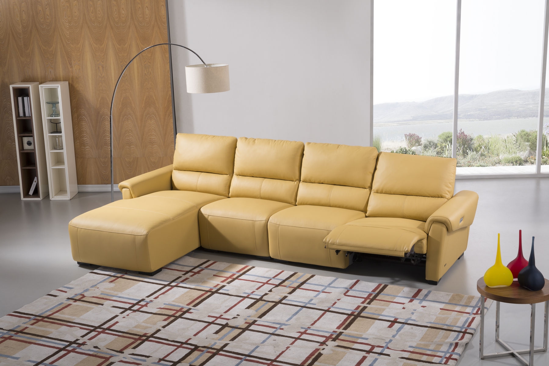 S275 Leather Match Sectional Sofa w/Electric Recliners