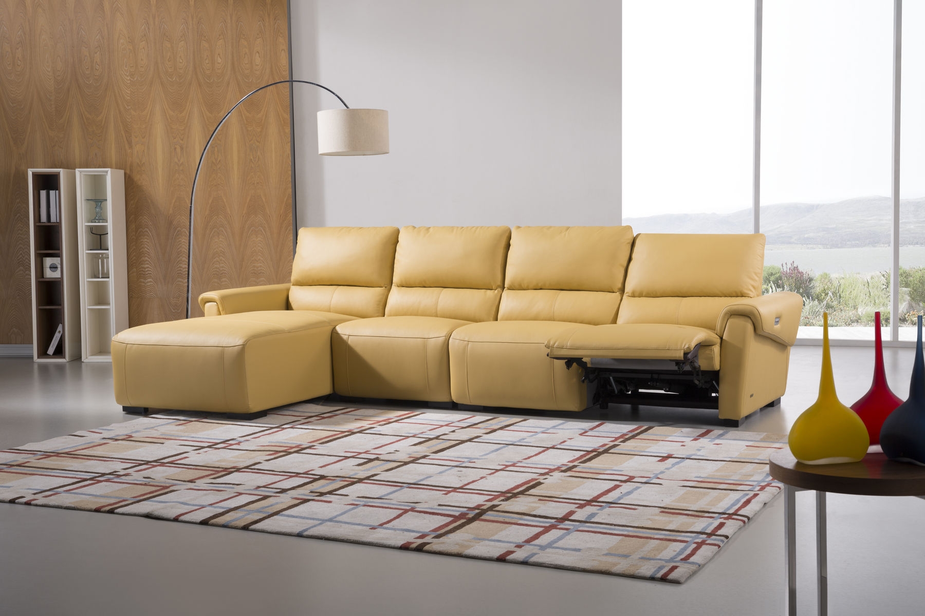 S275 Leather Match Sectional Sofa w/Electric Recliners, Left Arm Chaise Facing