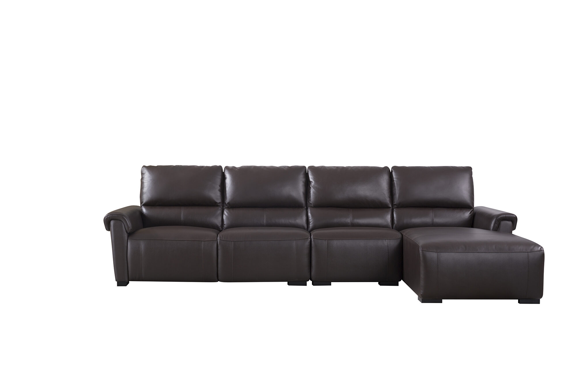 S275 Leather Match Sectional Sofa w/Electric Recliners, Right Arm Chaise Facing