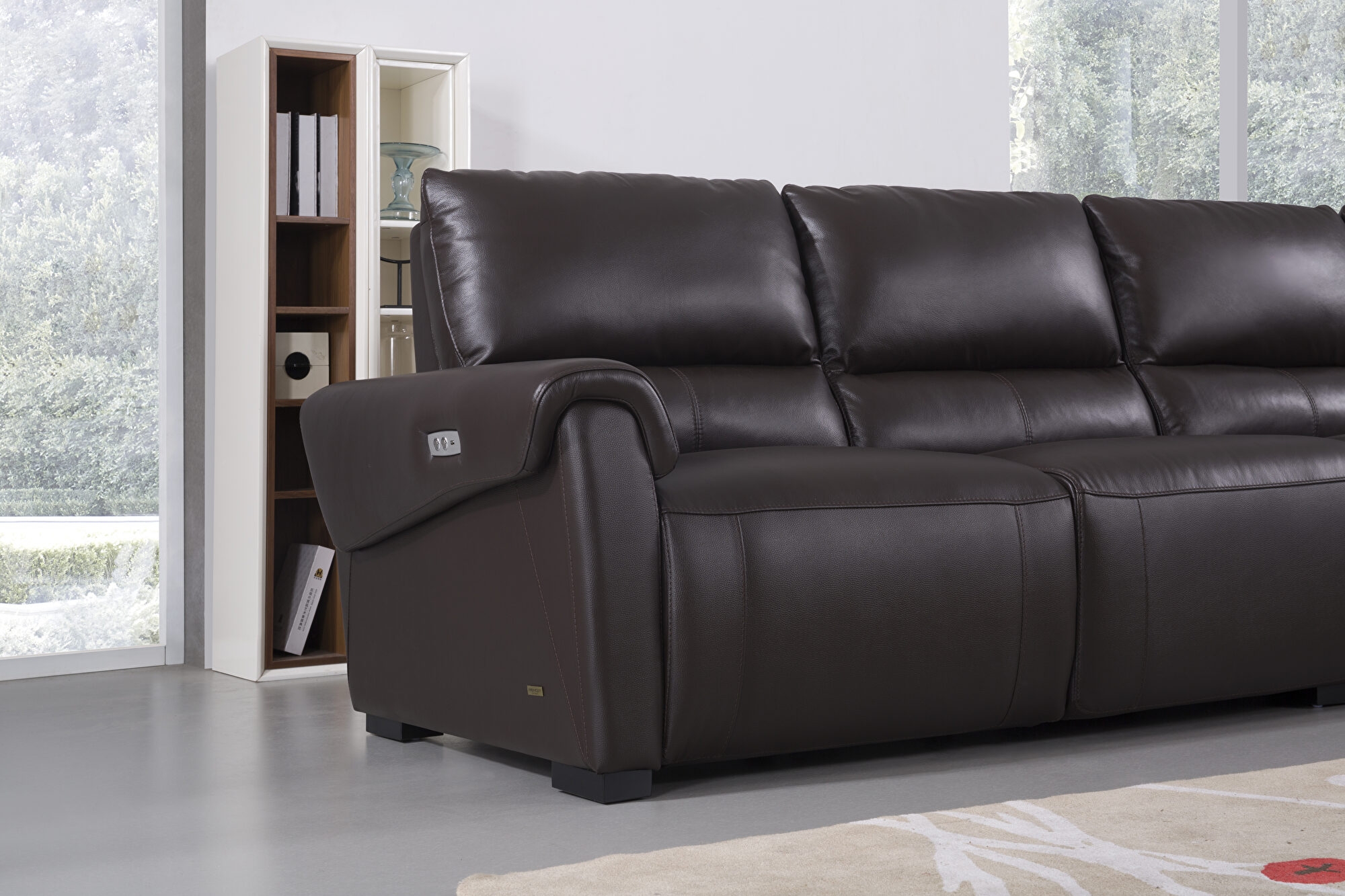 S275 Leather Match Sectional Sofa w/Electric Recliners, Left Arm Chaise Facing