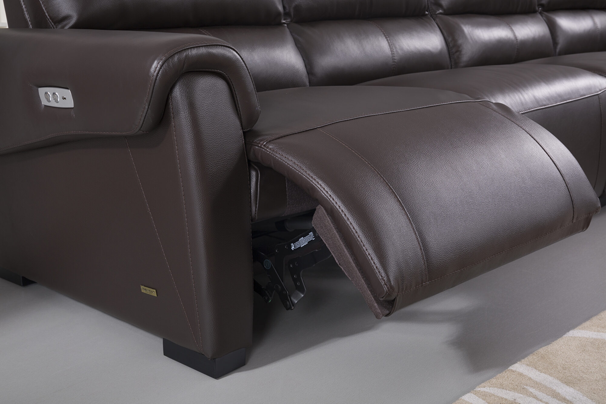 S275 Leather Match Sectional Sofa w/Electric Recliners
