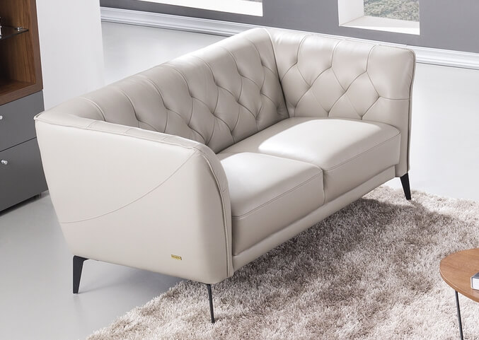 Signiya Leather Tufted Loveseat