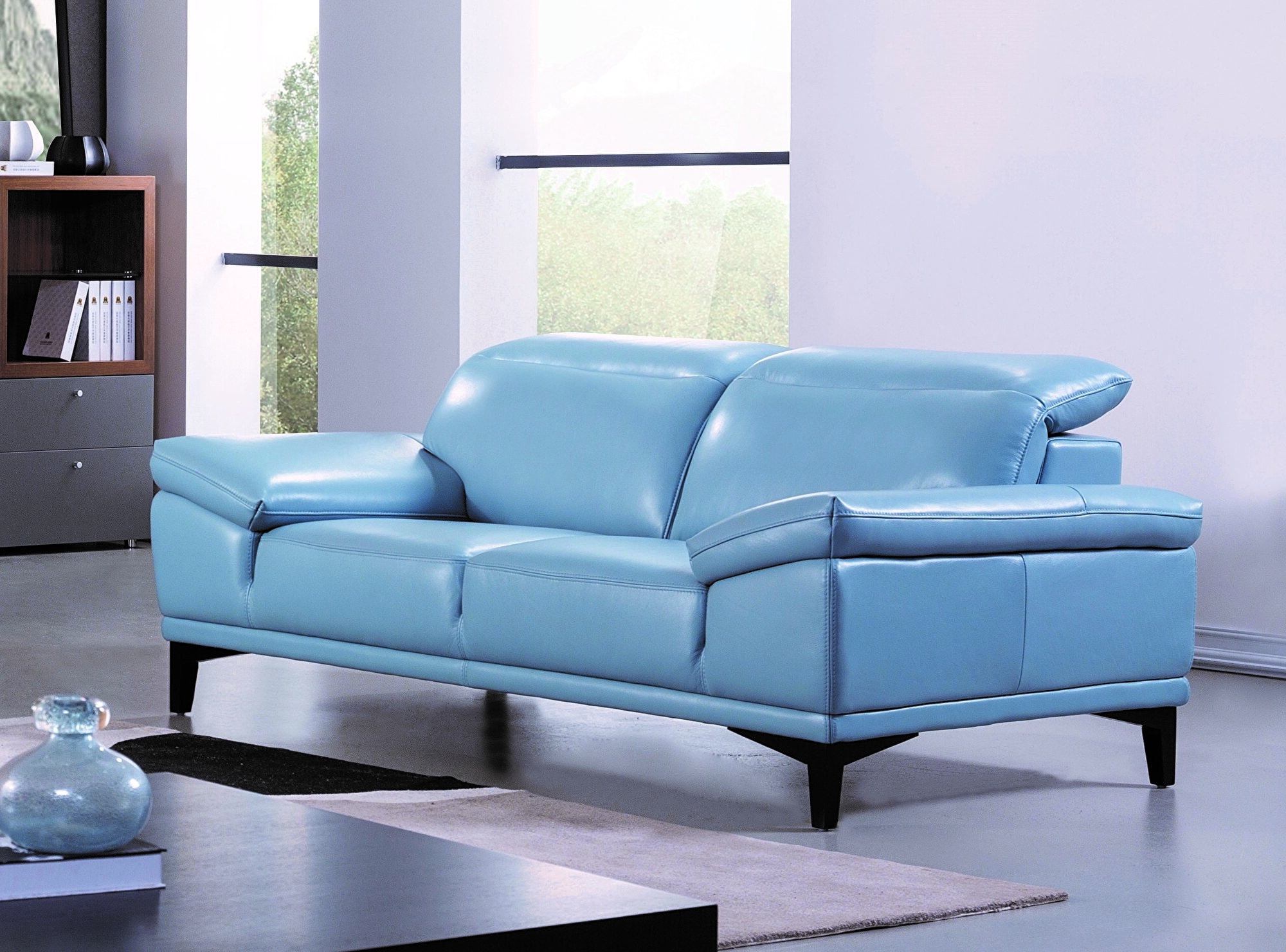 S215 Top Grain Leather Loveseat