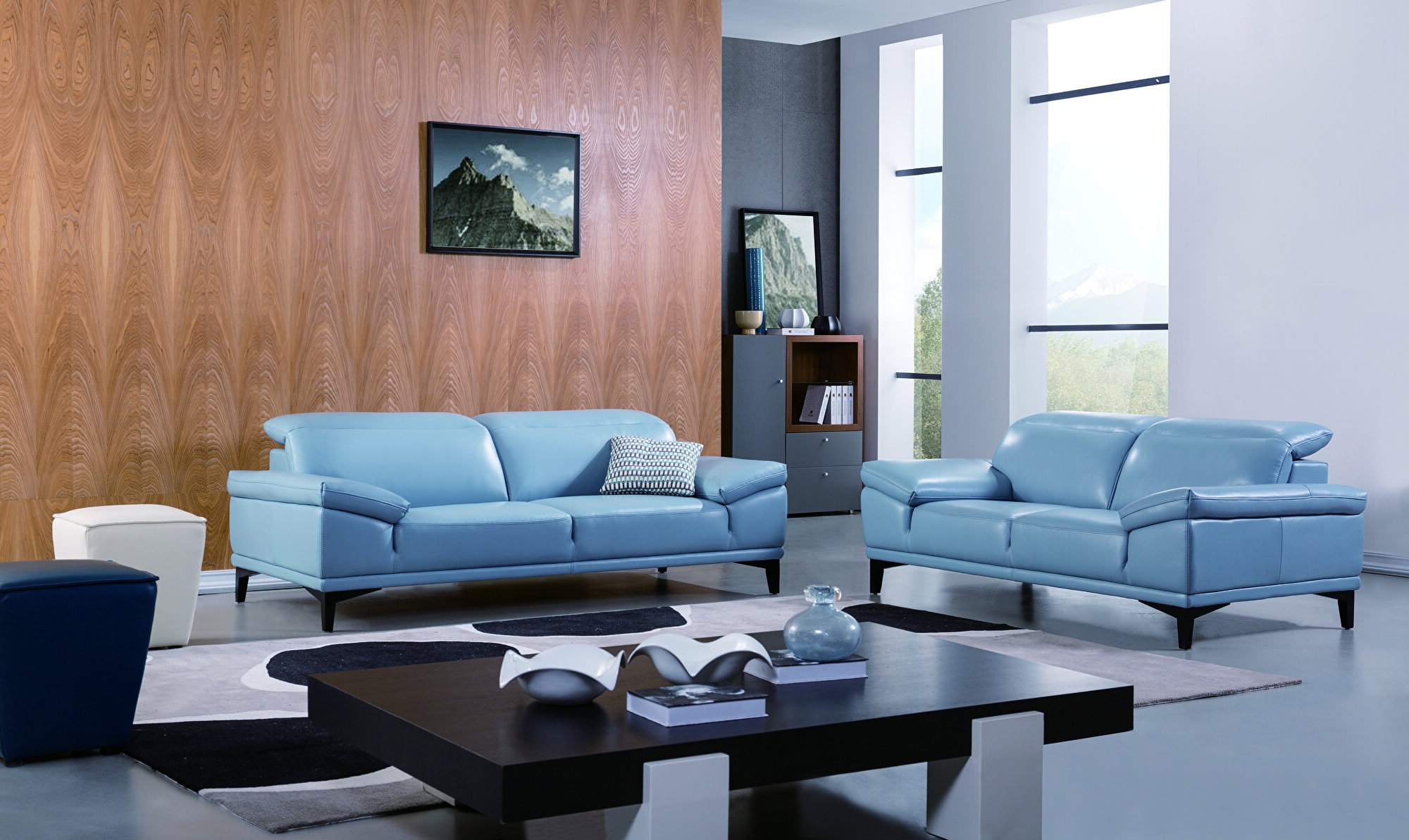 S215 Top Grain Leather Living Room Set