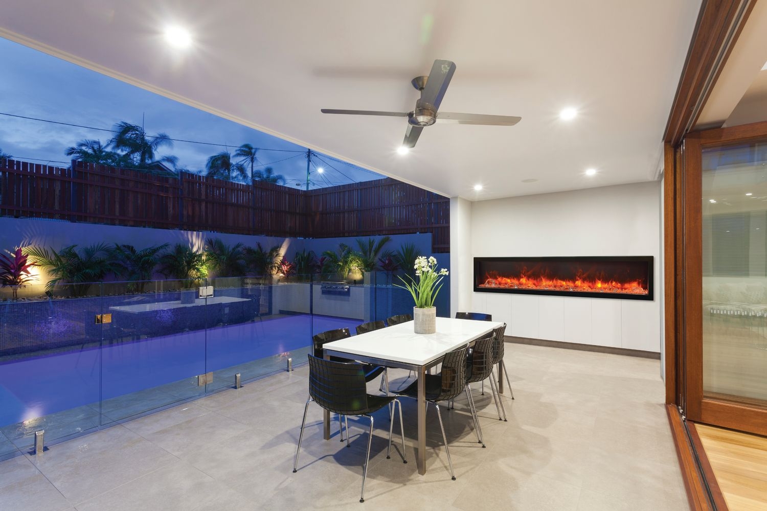 Panorama DEEP 88" Glass Electric Fireplace