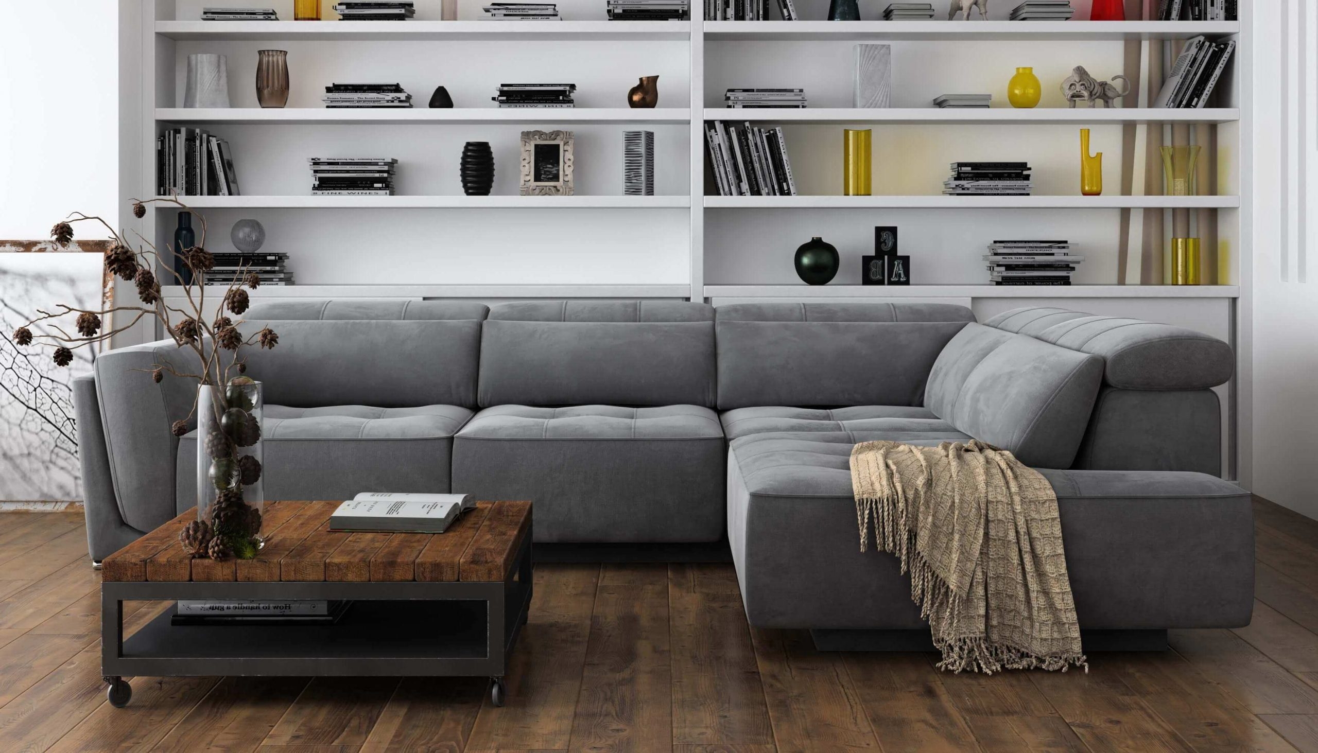 Bilbao Microfiber Fabric L-Shaped Customizable Sectional Sofa