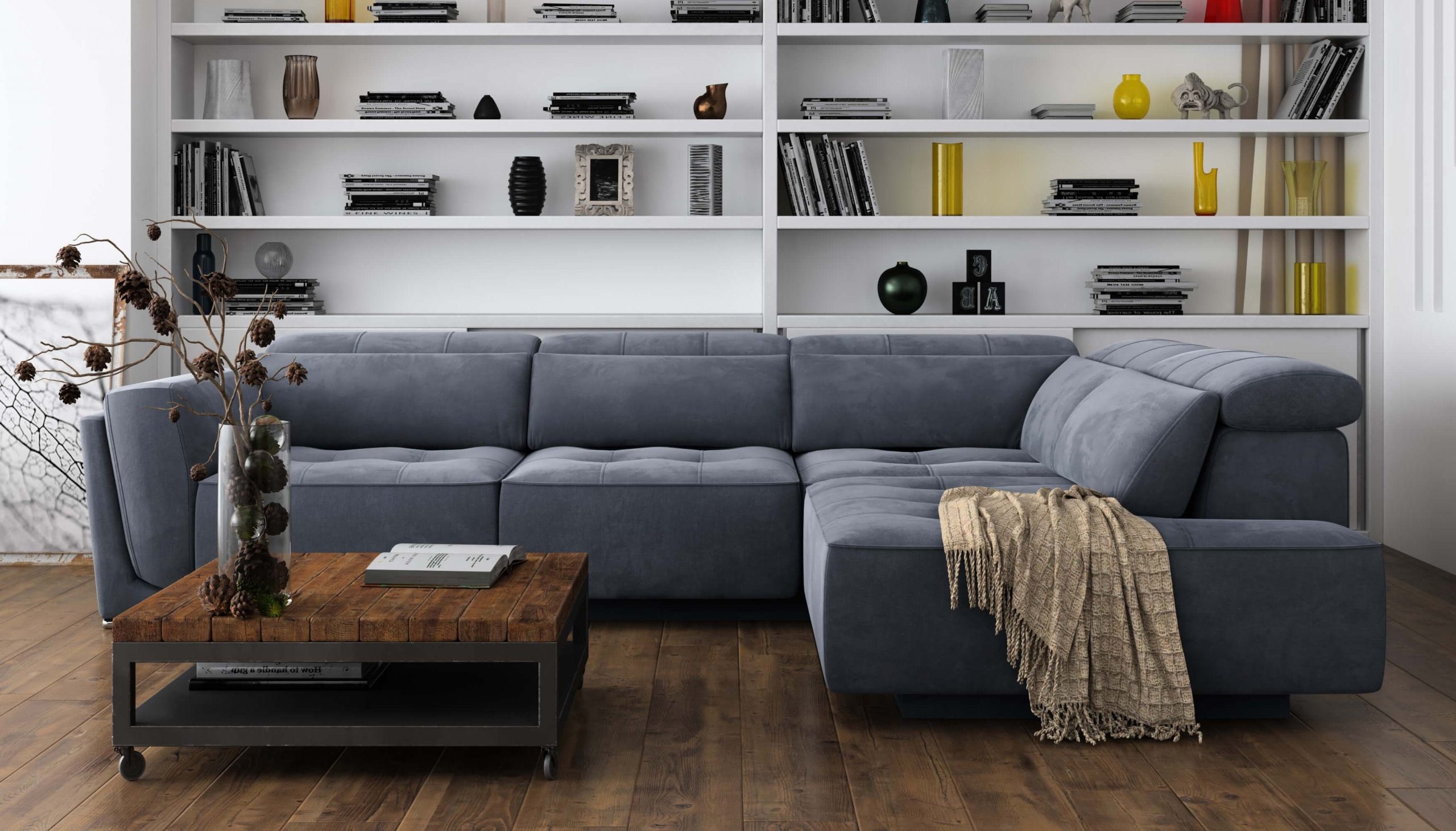 Bilbao Microfiber Fabric L-Shaped Customizable Sectional Sofa