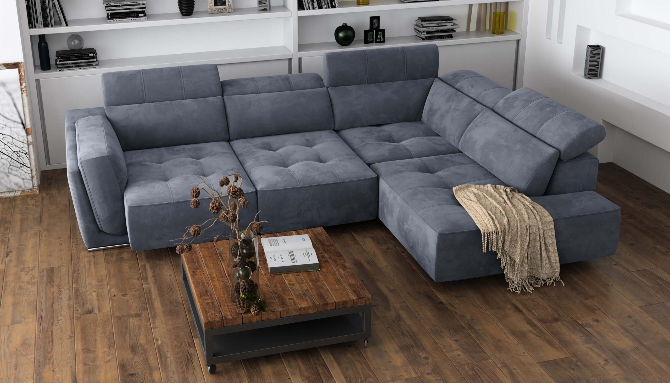 Bilbao Microfiber Fabric L-Shaped Customizable Sectional Sofa