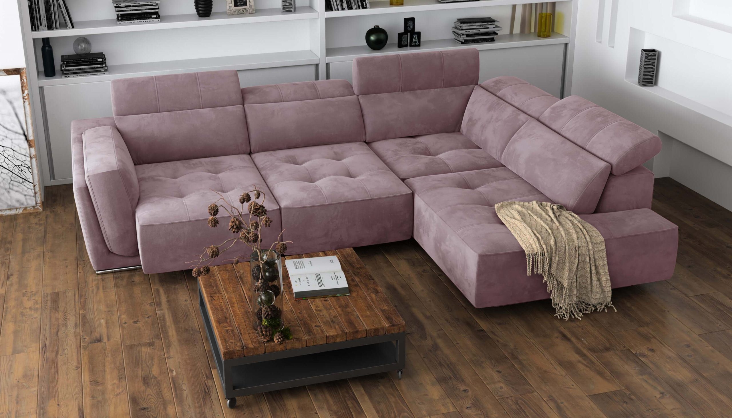 Bilbao Fabric L-Shaped Sectional Sofa w/Right Bumper Chaise