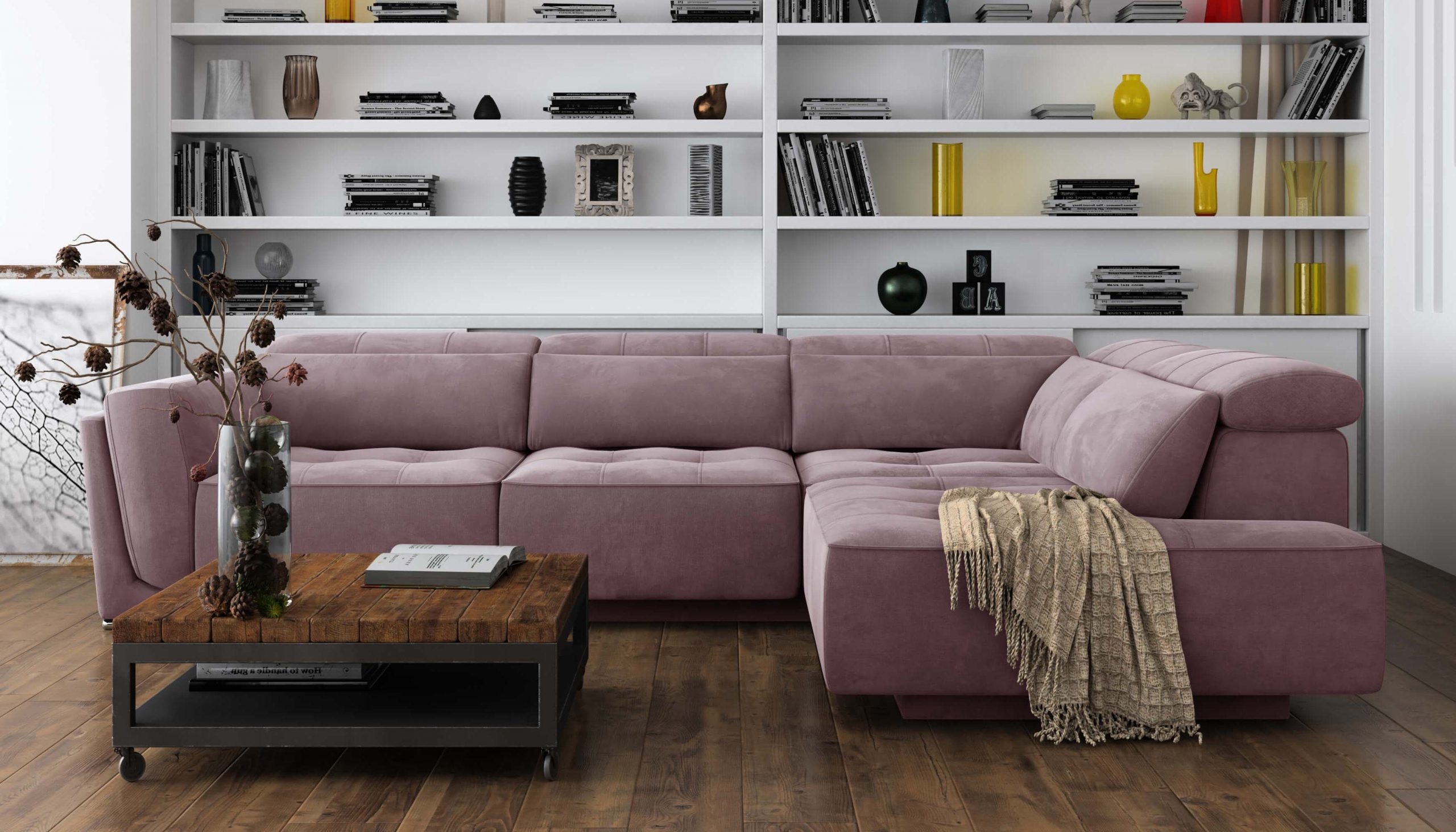 Bilbao Microfiber Fabric L-Shaped Customizable Sectional Sofa