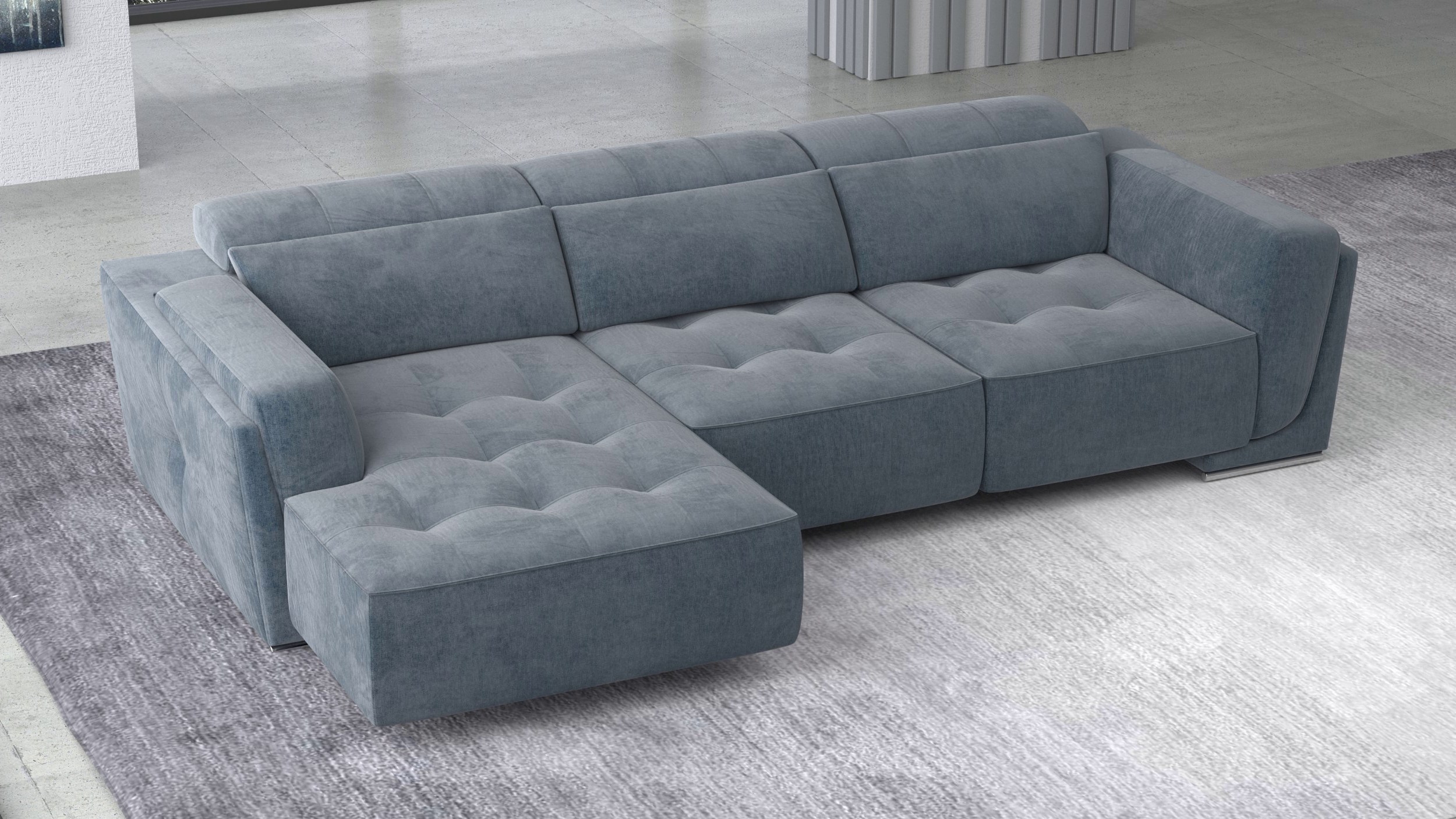 Bilbao Green Sectional Sofa Right Chaise