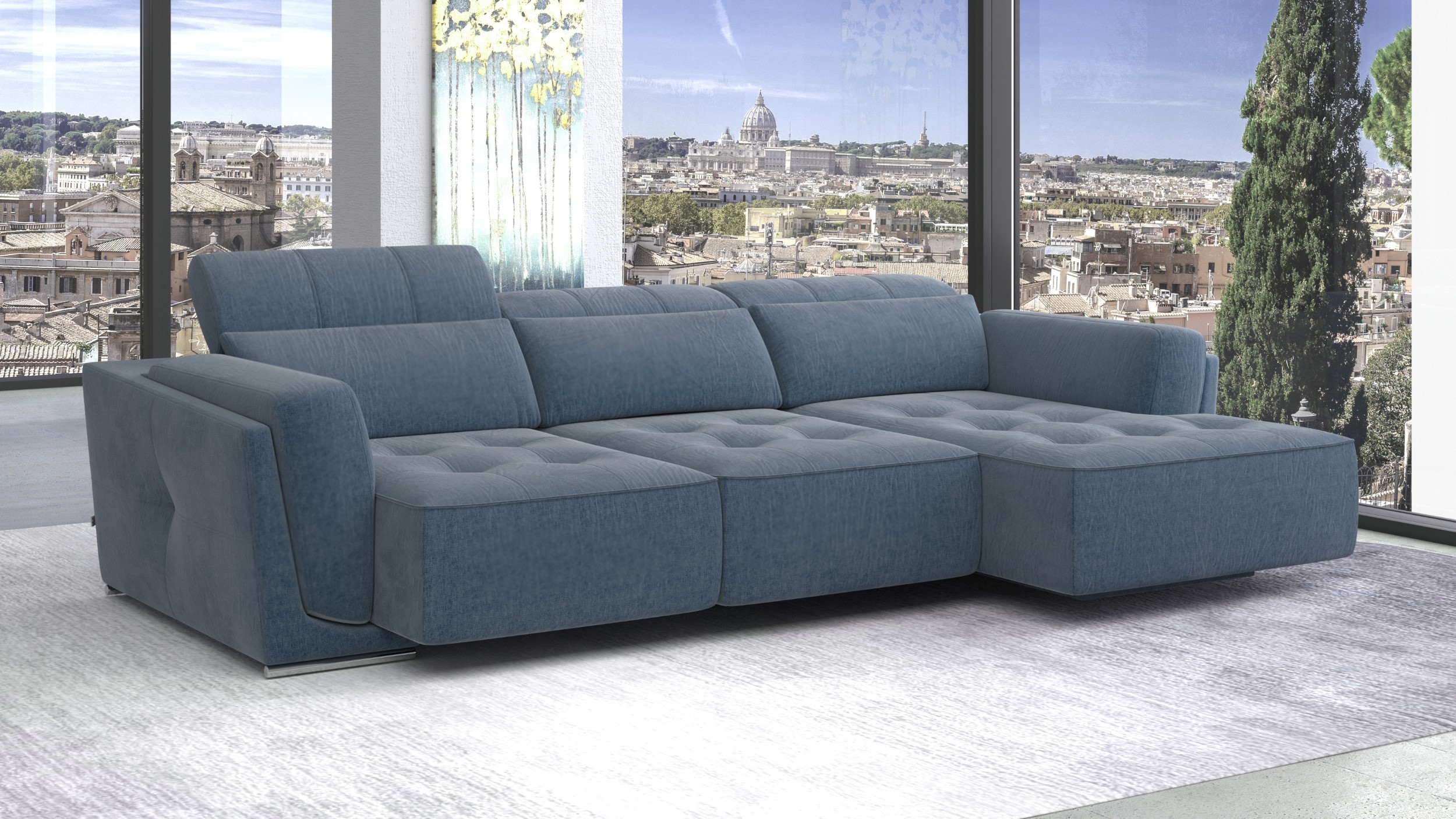 Modekraft Bilbao Fabric Right Arm Chaise Facing Sectional