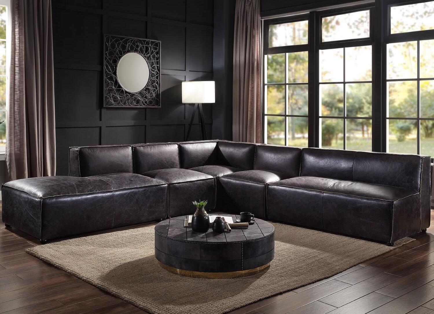 Birdie Top Grain Leather Modular Sectional Sofa