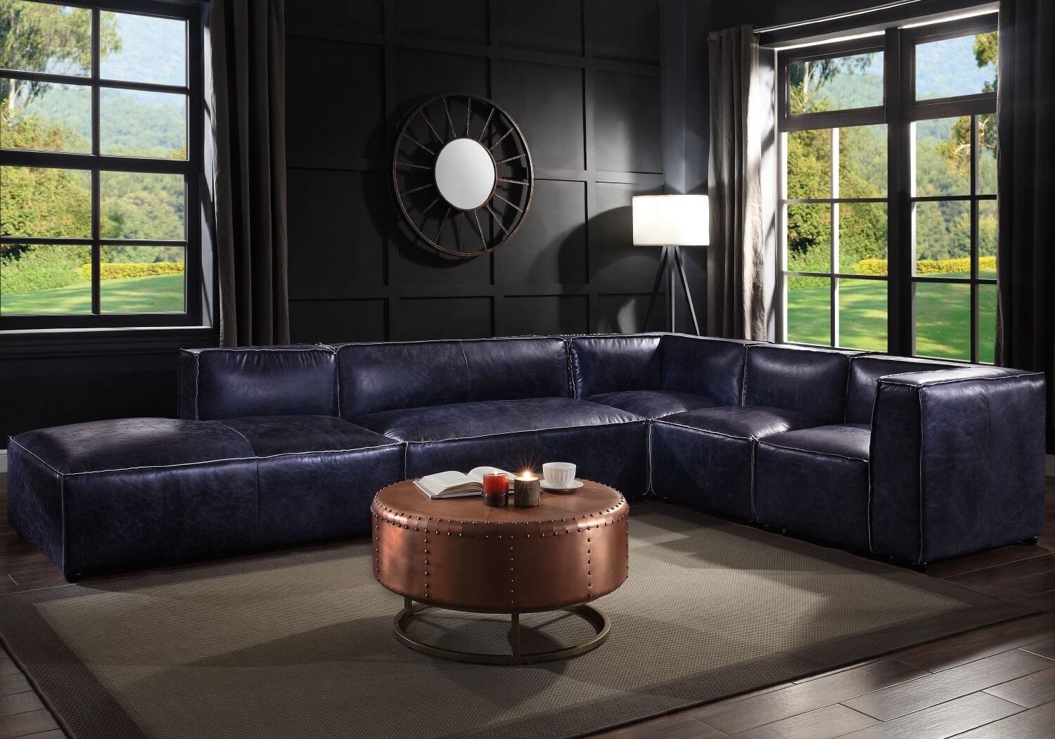 Birdie Top Grain Leather Modular Sectional Sofa