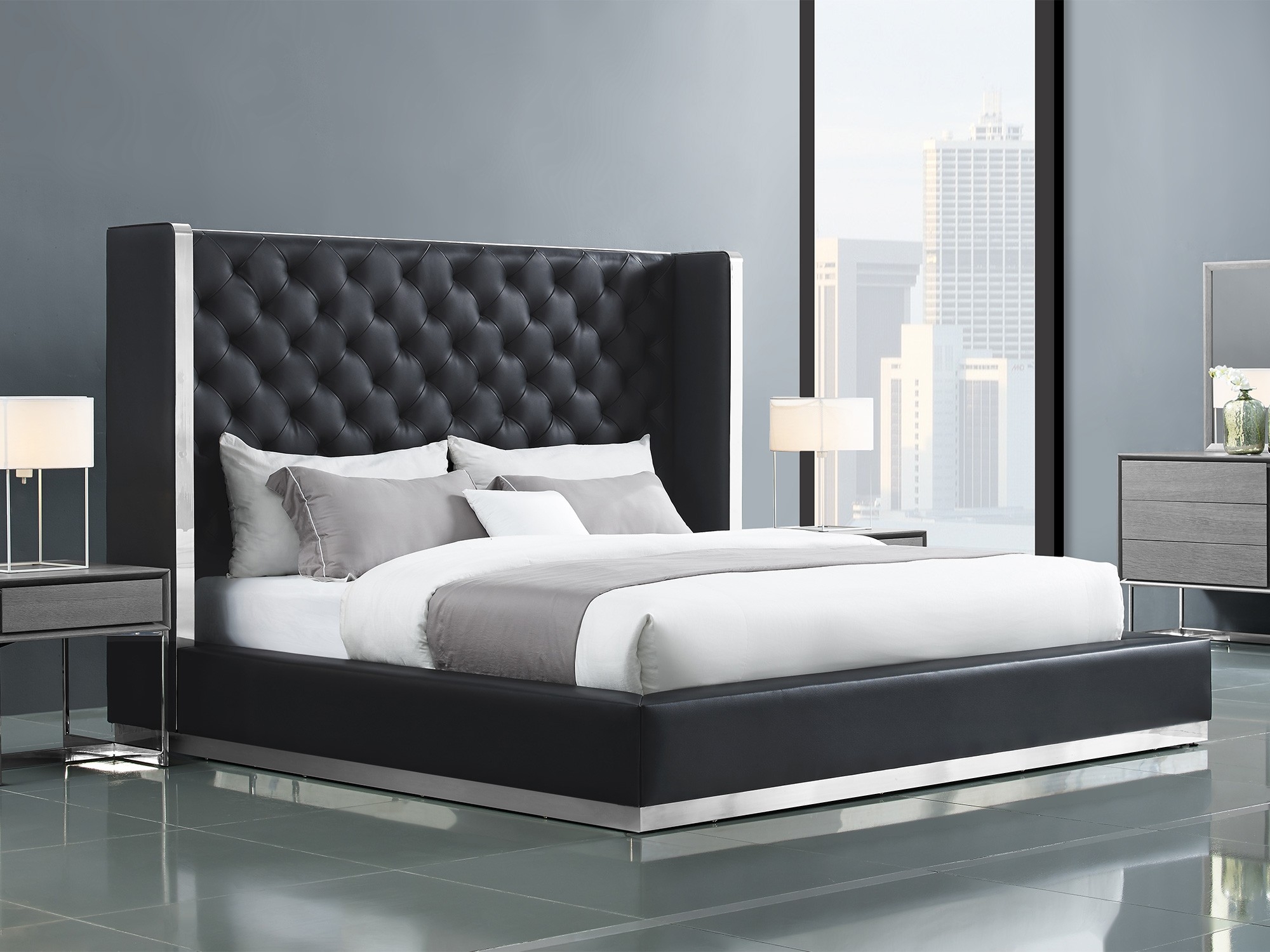 Abrazo Faux Leather King Size Bed