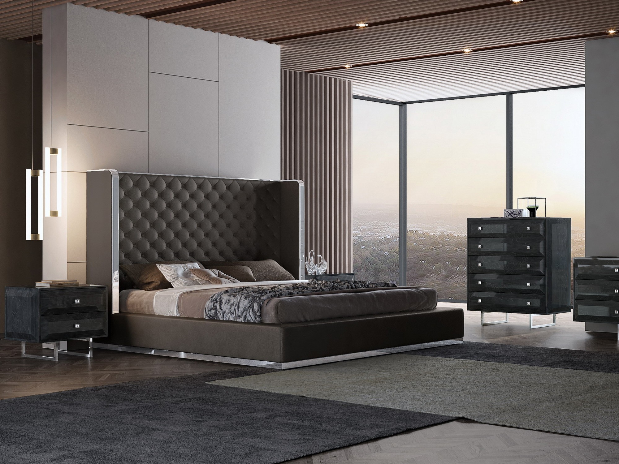 Abrazo Faux Leather King Size Bed