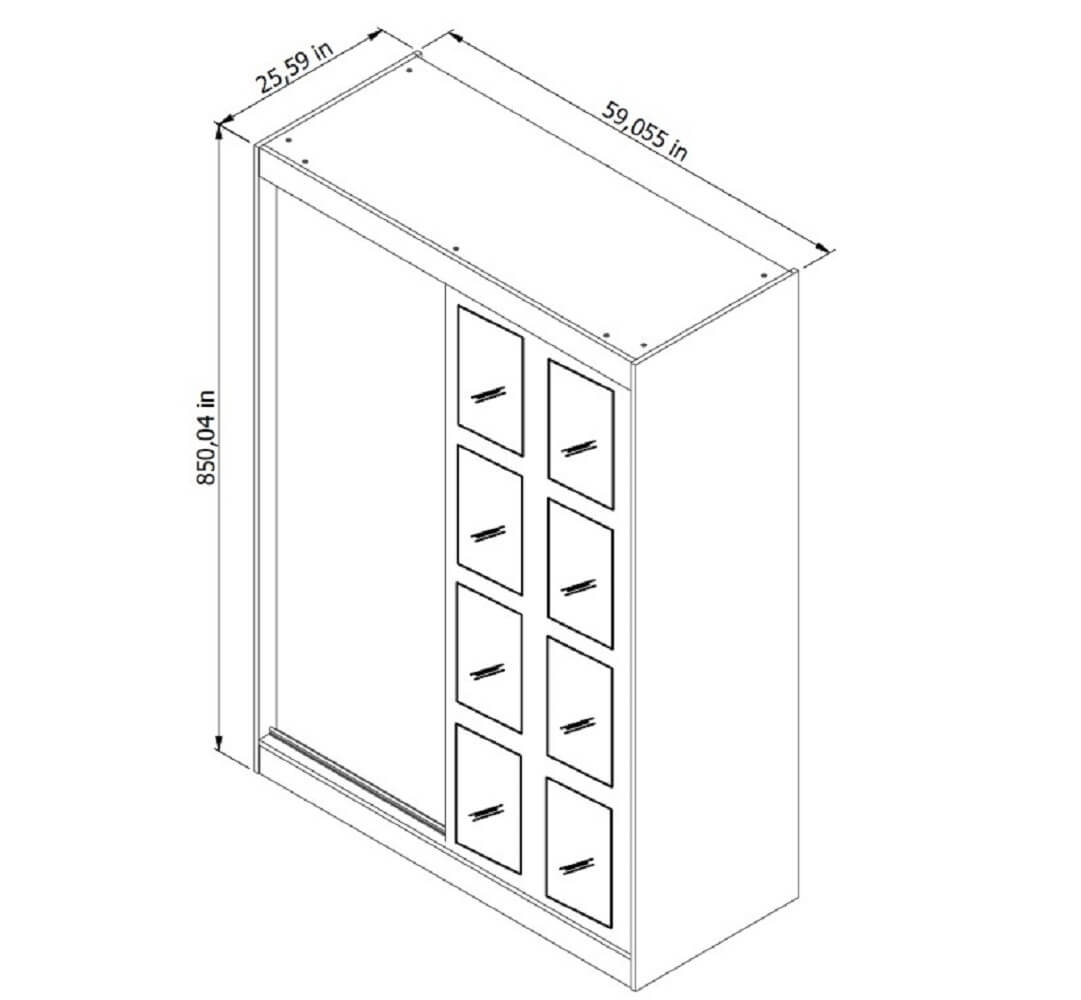 Brooklyn 59" Sliding Door Wardrobe Cabinet