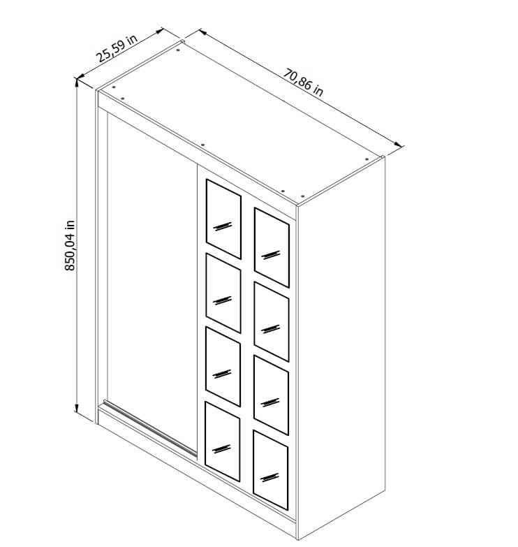 Brooklyn 71" Sliding Door Wardrobe Cabinet