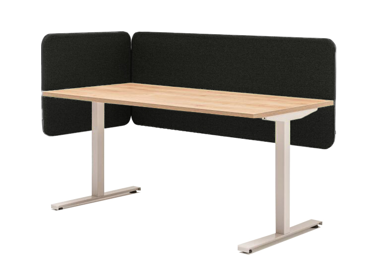 Twin Acoustic Fabric Side Screen for Bench Desk