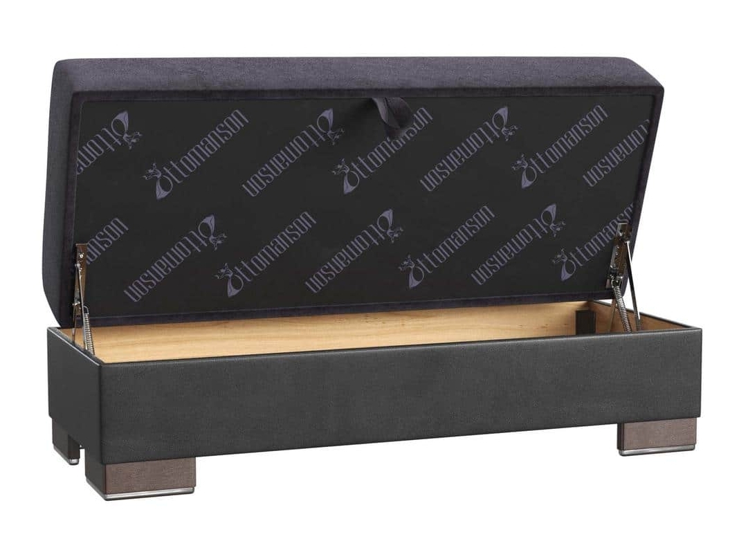 Armada Air Fabric/PU Storage Ottoman