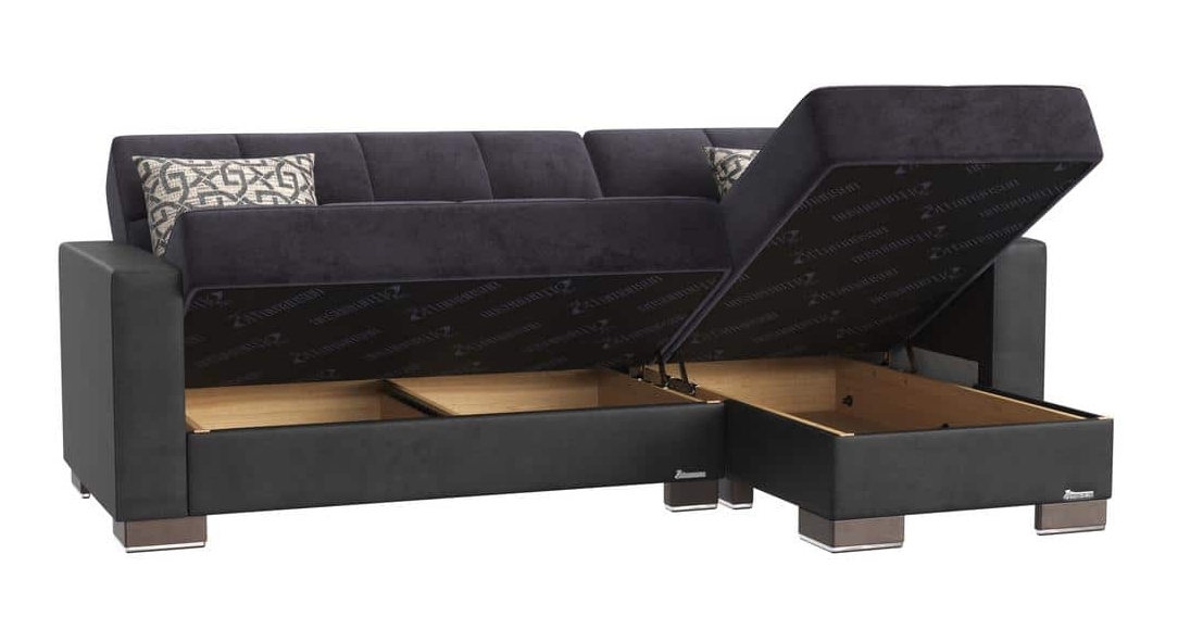 Armada Microfiber/PU Convertible L-Shaped Sectional Sofa