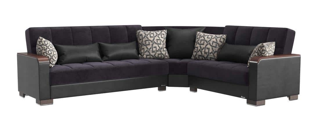 Armada X Fabric/PU Convertible L-Shaped Sectional