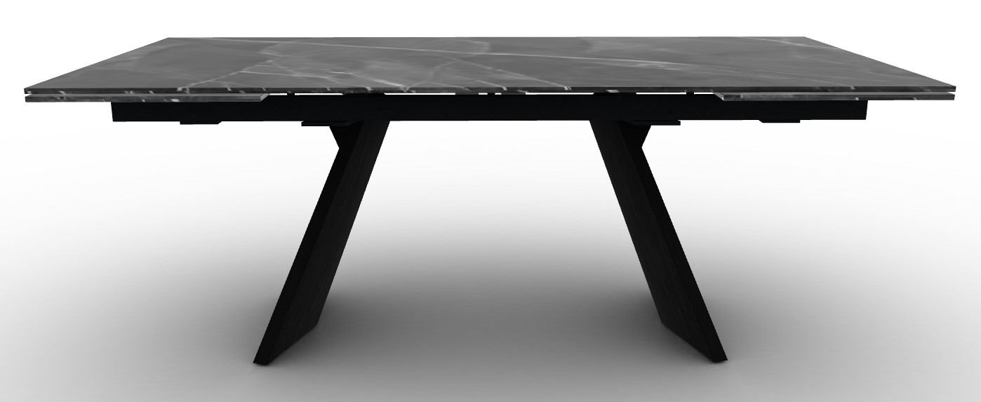 Icaro W78.8"-118.1" Rectangular Ceramic/Wood Veneer Extendable Dining Table