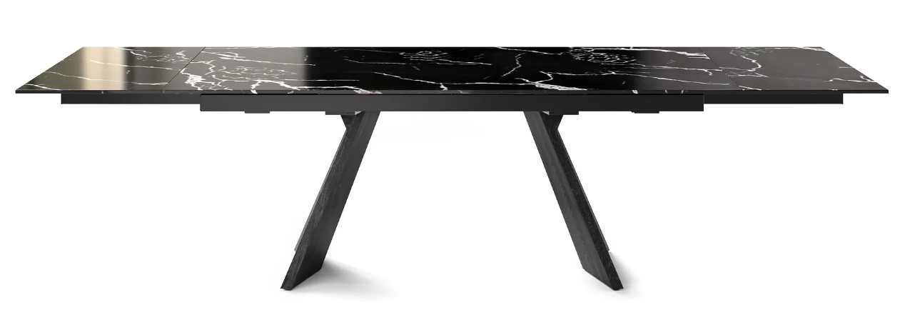 Icaro W78.8"-118.1" Rectangular Ceramic/Wood Veneer Extendable Dining Table