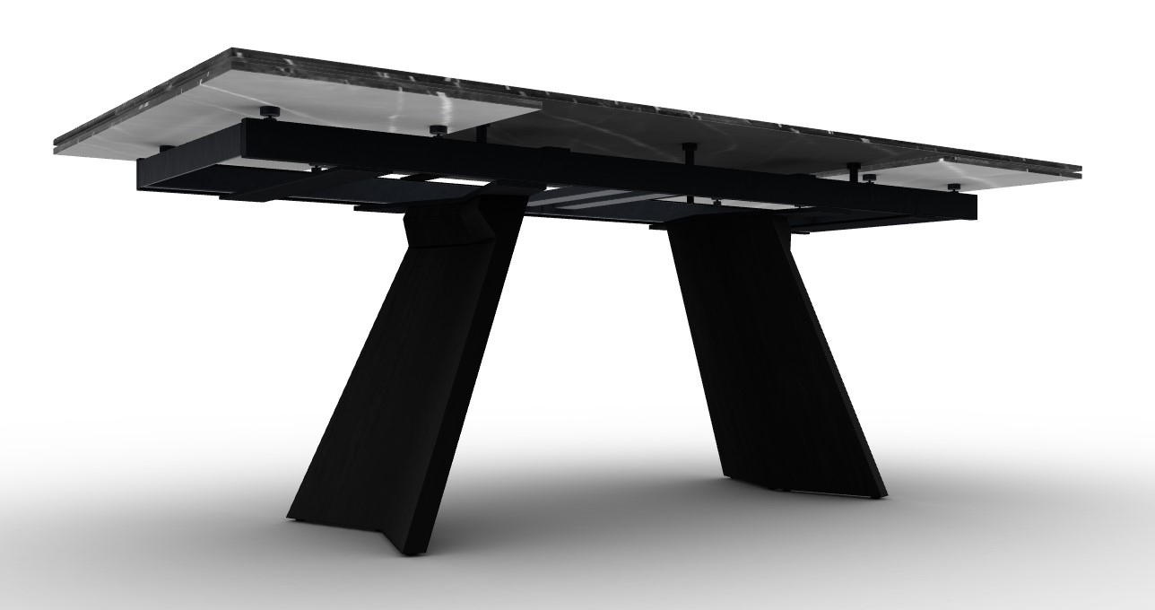 Icaro W78.8"-118.1" Rectangular Ceramic/Wood Veneer Extendable Dining Table