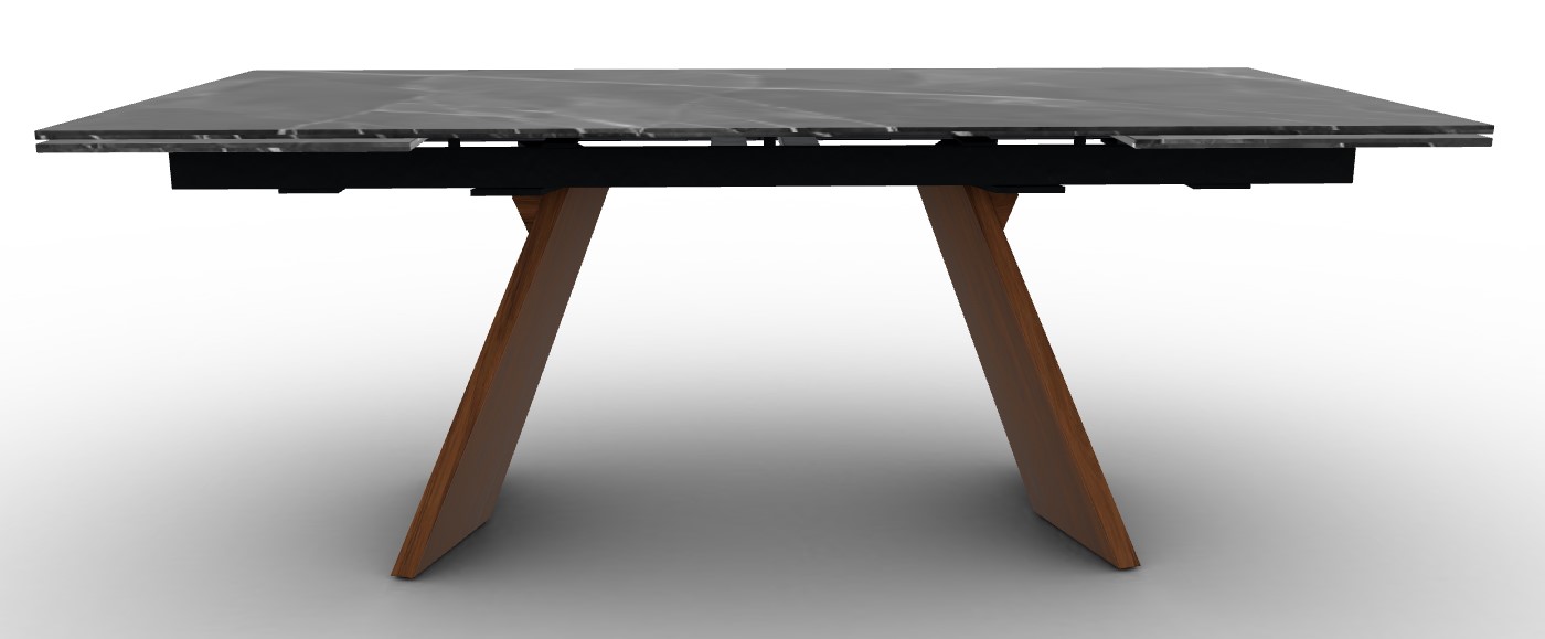 Icaro W78.8"-118.1" Rectangular Ceramic/Wood Veneer Extendable Dining Table