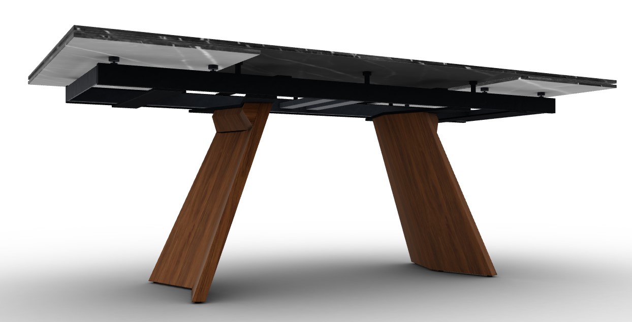 Icaro W78.8"-118.1" Rectangular Ceramic/Wood Veneer Extendable Dining Table
