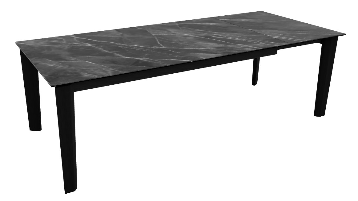 Dogma W70.9"-94.5" Rectangular Ceramic/Wood Veneer//Wood Extendable Dining Table
