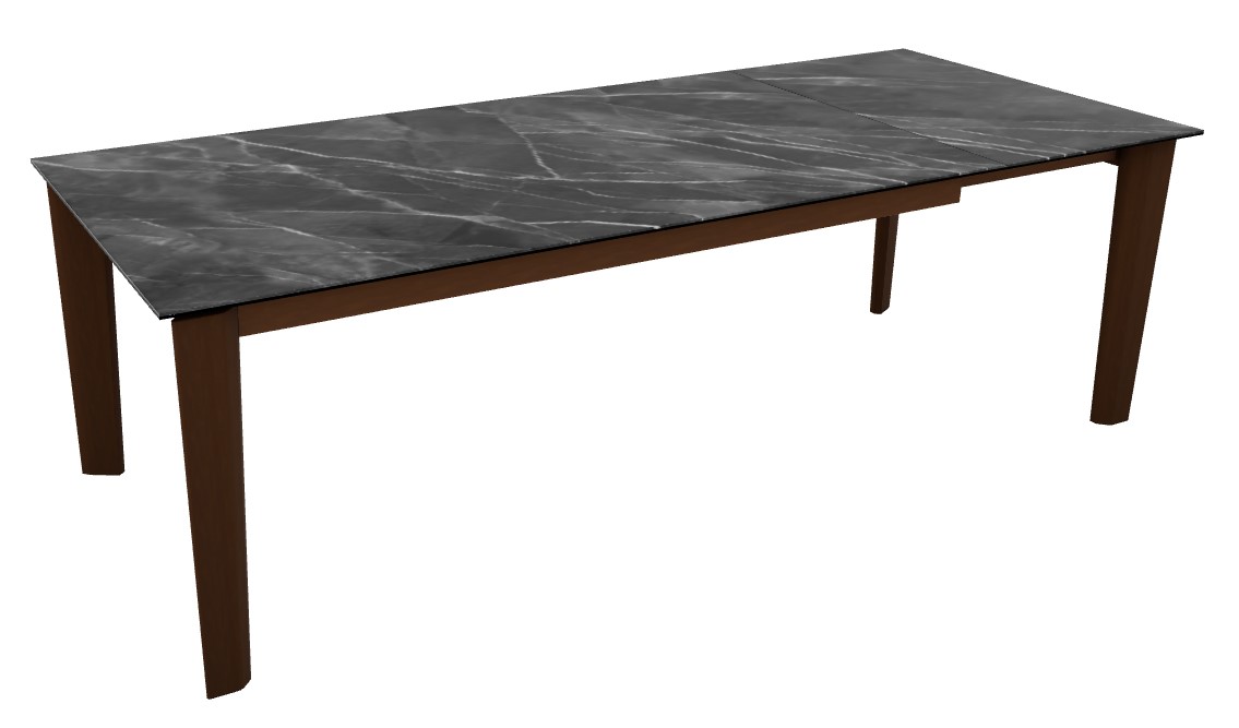 Dogma W70.9"-94.5" Rectangular Ceramic/Wood Extendable Dining Table