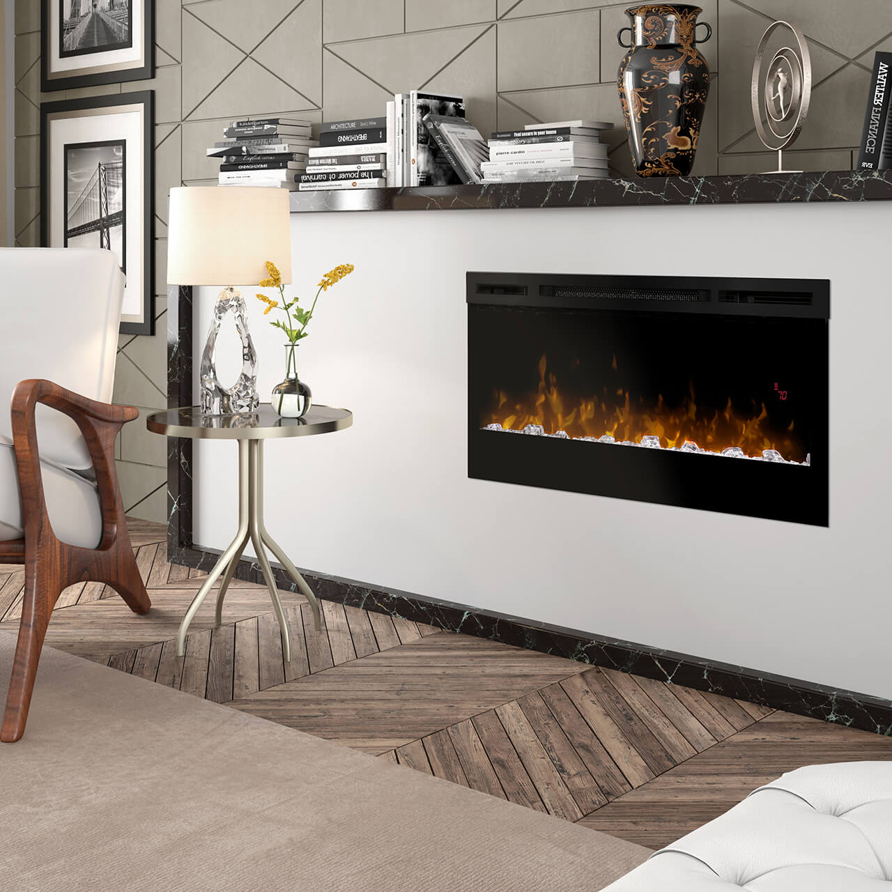 SM Prism Series 34" Wall-mount Electric Fireplace
