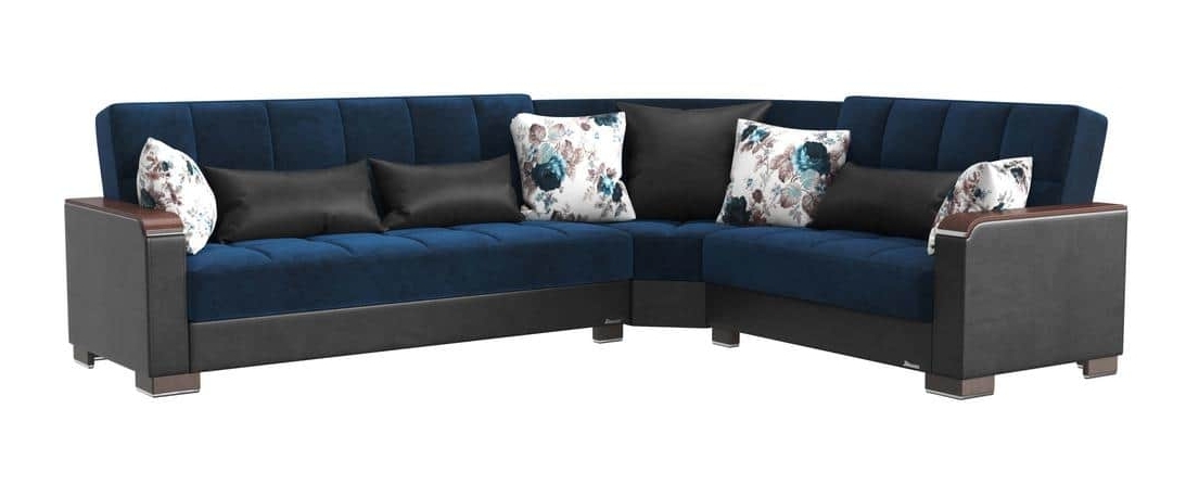Armada X Fabric/PU Convertible L-Shaped Sectional