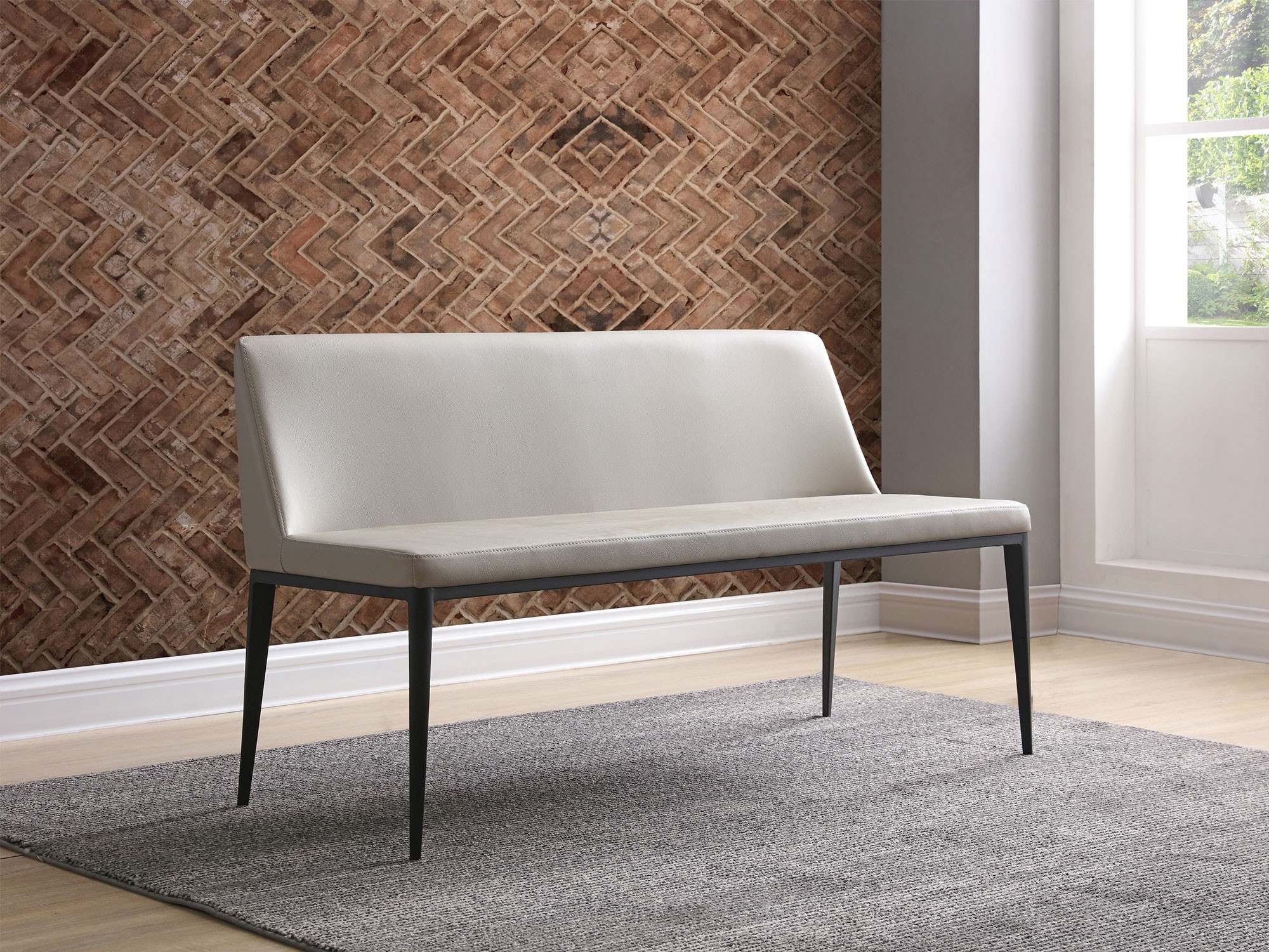 Carrie Faux Leather Bench