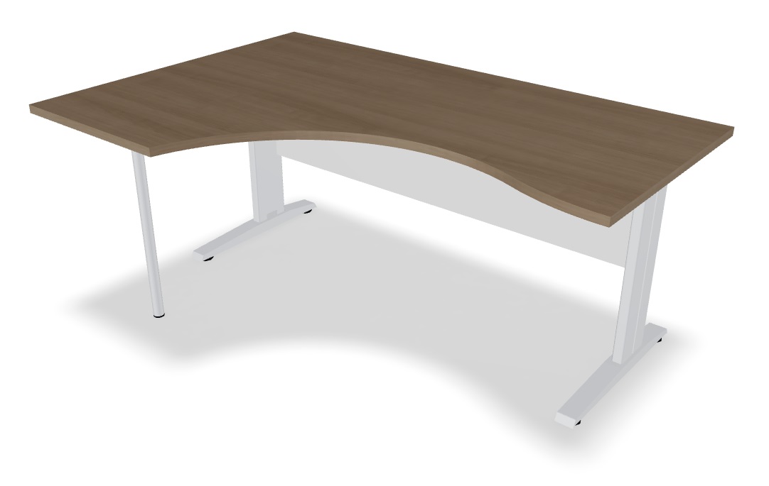 Ogi N Office Single Radial Desk Right, W70.8" x D47.2"