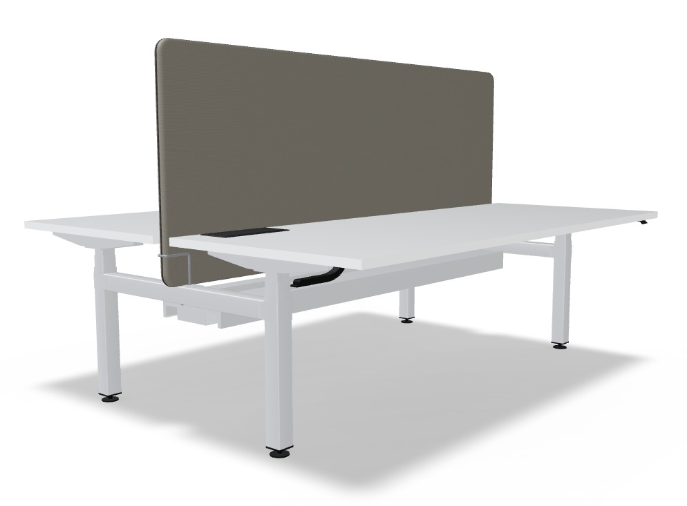 Ogi Drive Twin-Motor Sit-Stand Office 2-Desk Bench w/Common Cable Tray, W78.7" x D66.5"