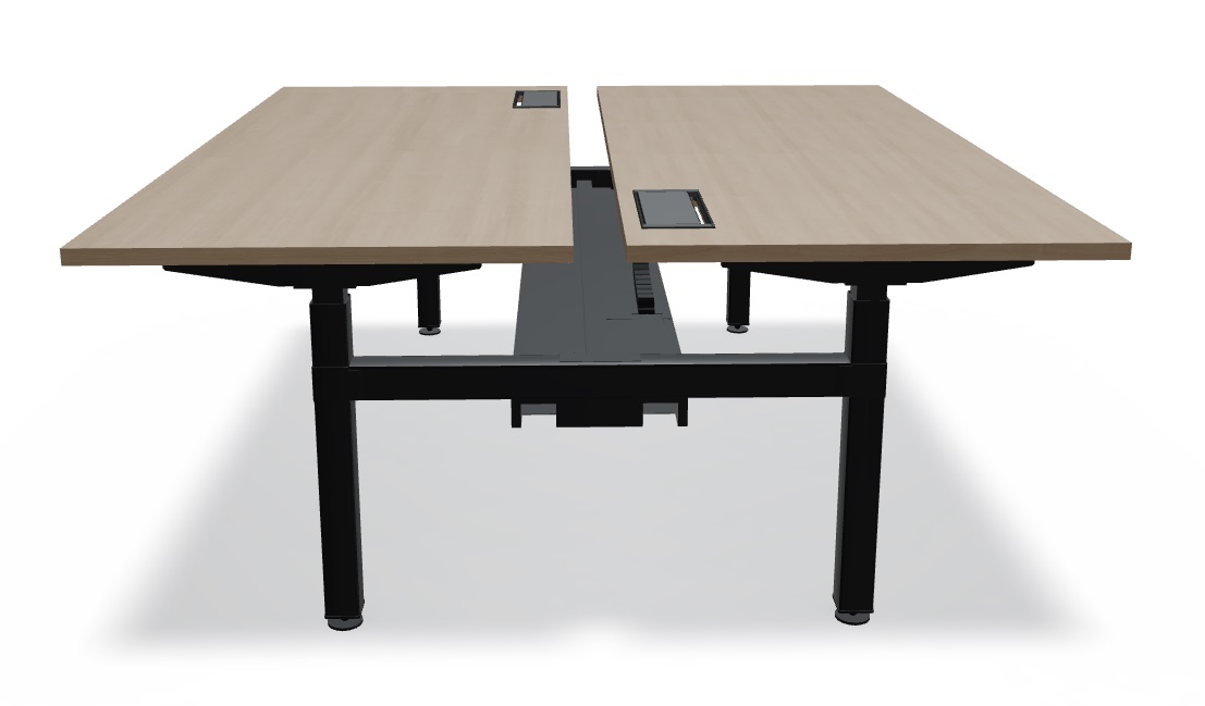 Ogi Drive Single-Motor Sit-Stand Office Bench Desk w/Common Cable Tray, W70.8" x D66.5"