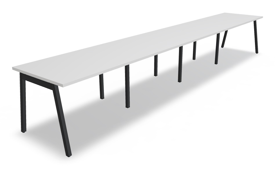 Ogi M Office Single-Row 4-Desk Bench